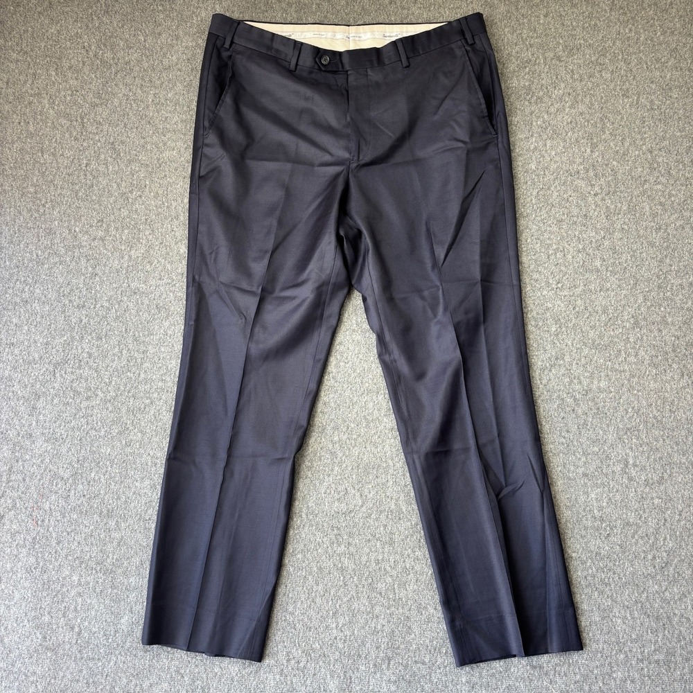 Santorelli Loro Piana Wool Super 110s Navy Dress Pants Mens 38 Made in Italy